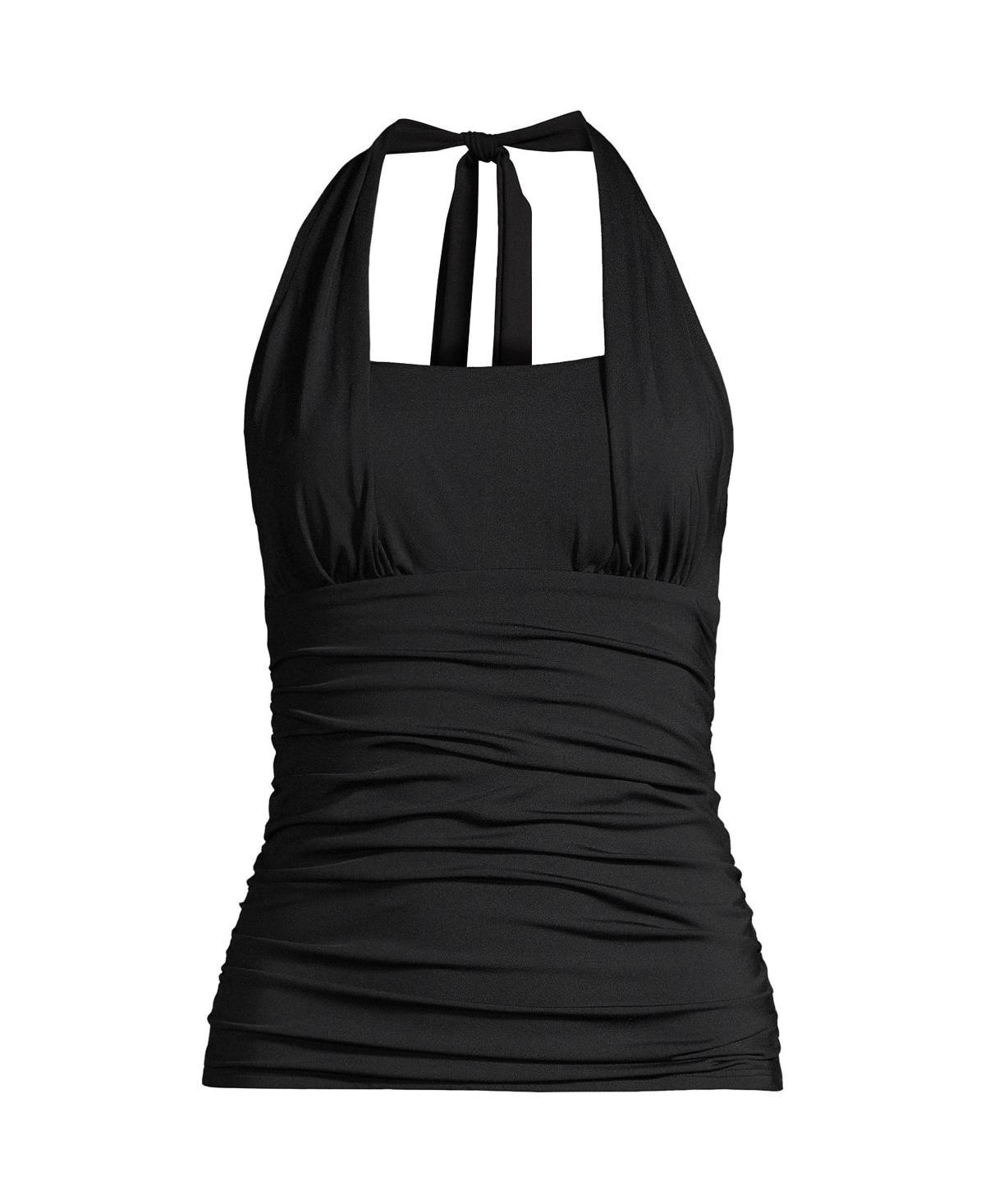 Lands End Womens D-Cup Chlorine Resistant Square Neck Halter Tankini Swimsuit Top Product Image