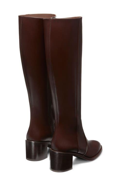 Esme Leather Knee Boots In Dark Brown Product Image