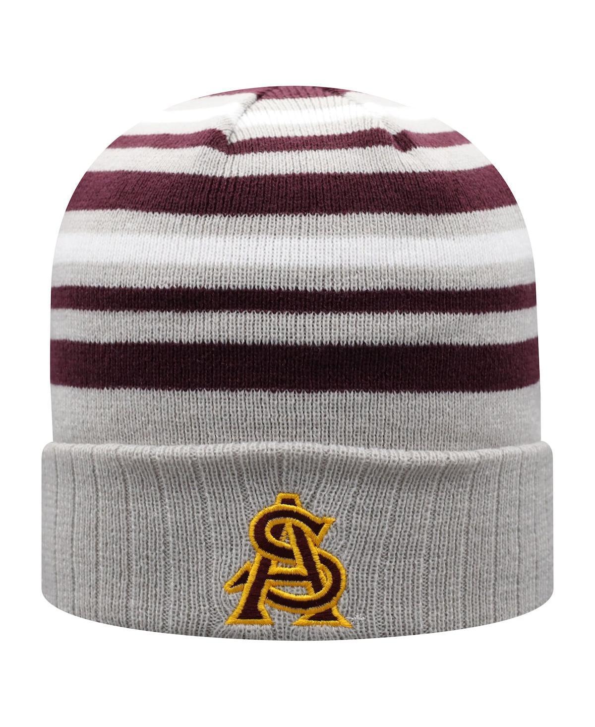 Mens Top of the World Gray and Maroon Arizona State Sun Devils All Day Cuffed Knit Hat - Gray Product Image