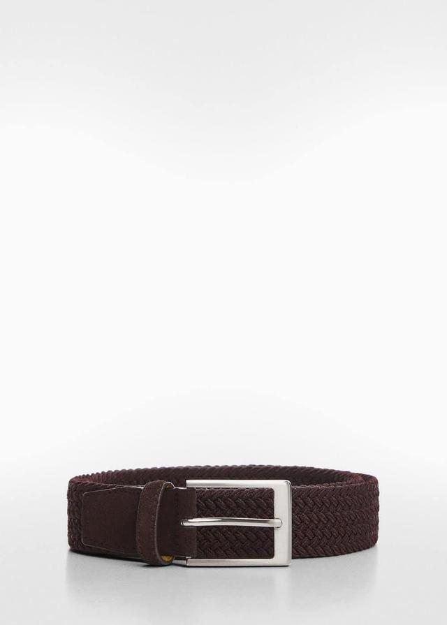 MANGO MAN - Braided elastic belt chocolateMen Product Image