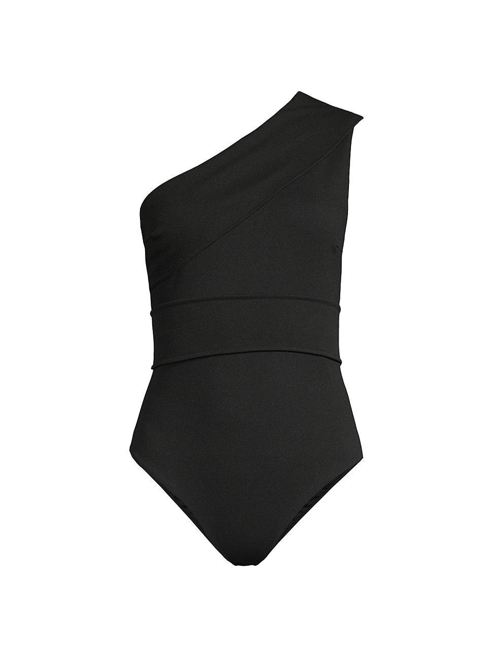 Womens Maria Crepe One-Shoulder Swimsuit Product Image