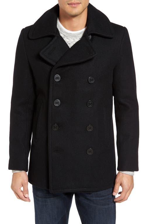 Schott NYC Slim Fit Wool Blend Peacoat Product Image