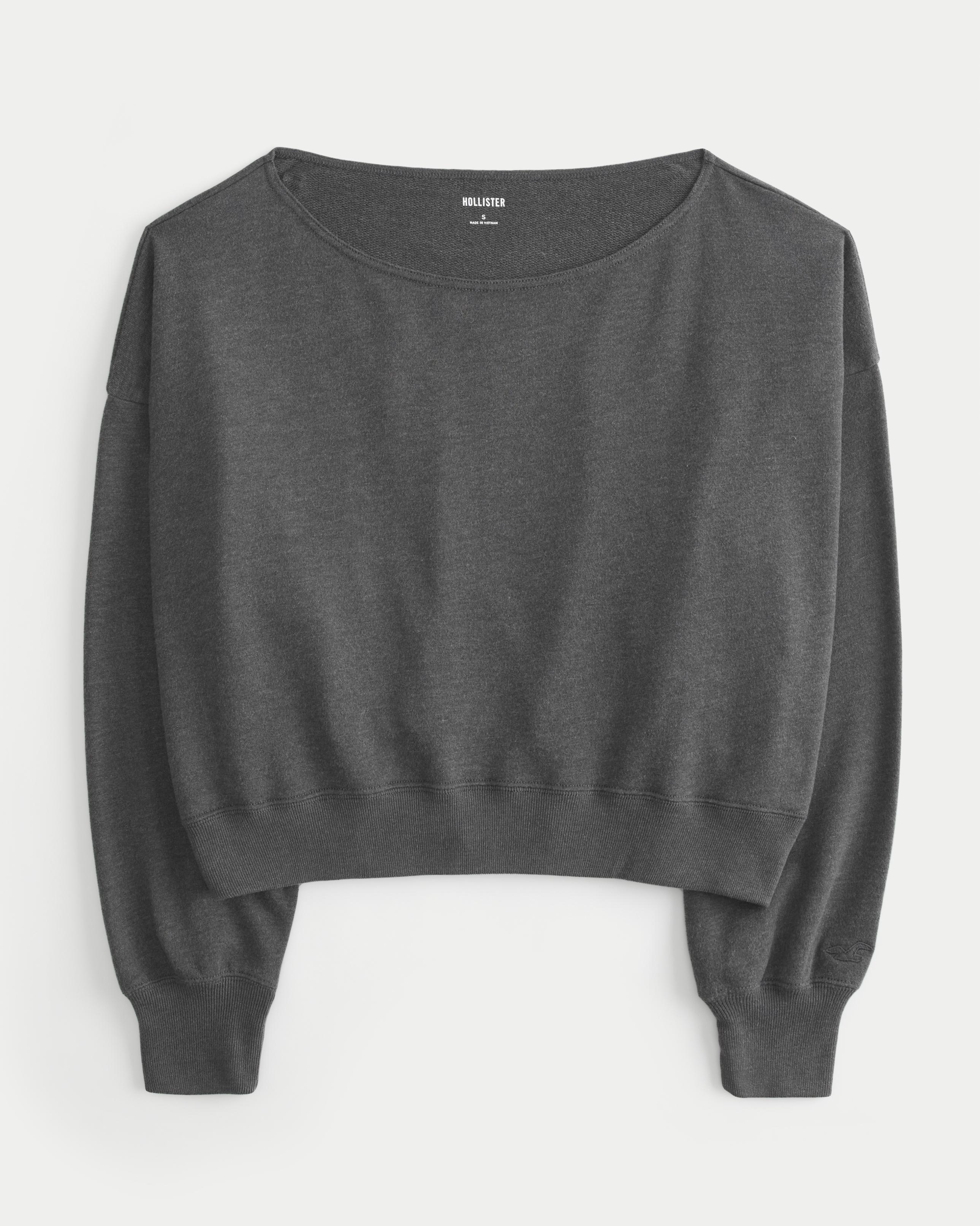 Easy Off-the-Shoulder Terry Sweatshirt Product Image