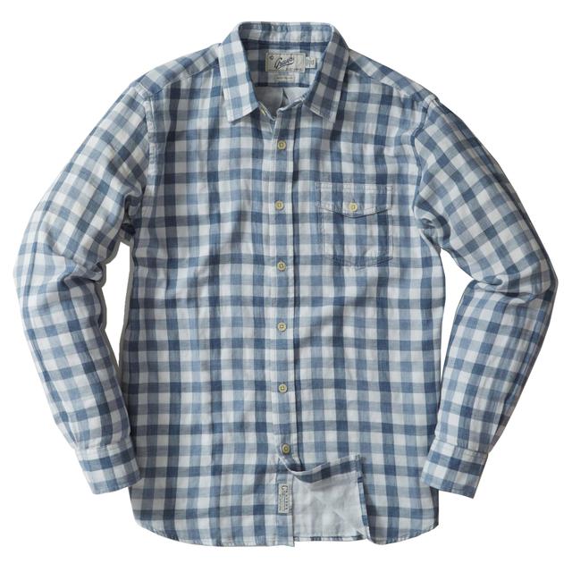 Denby Double Cloth Shirt - Heather Blue Cream Gingham Product Image