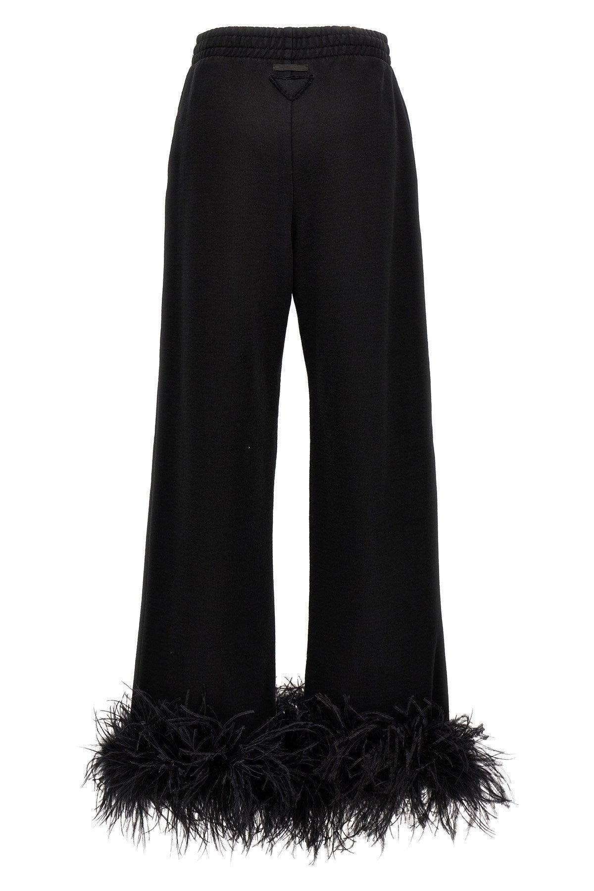 Feather Cuffs Track Pants In Black Product Image