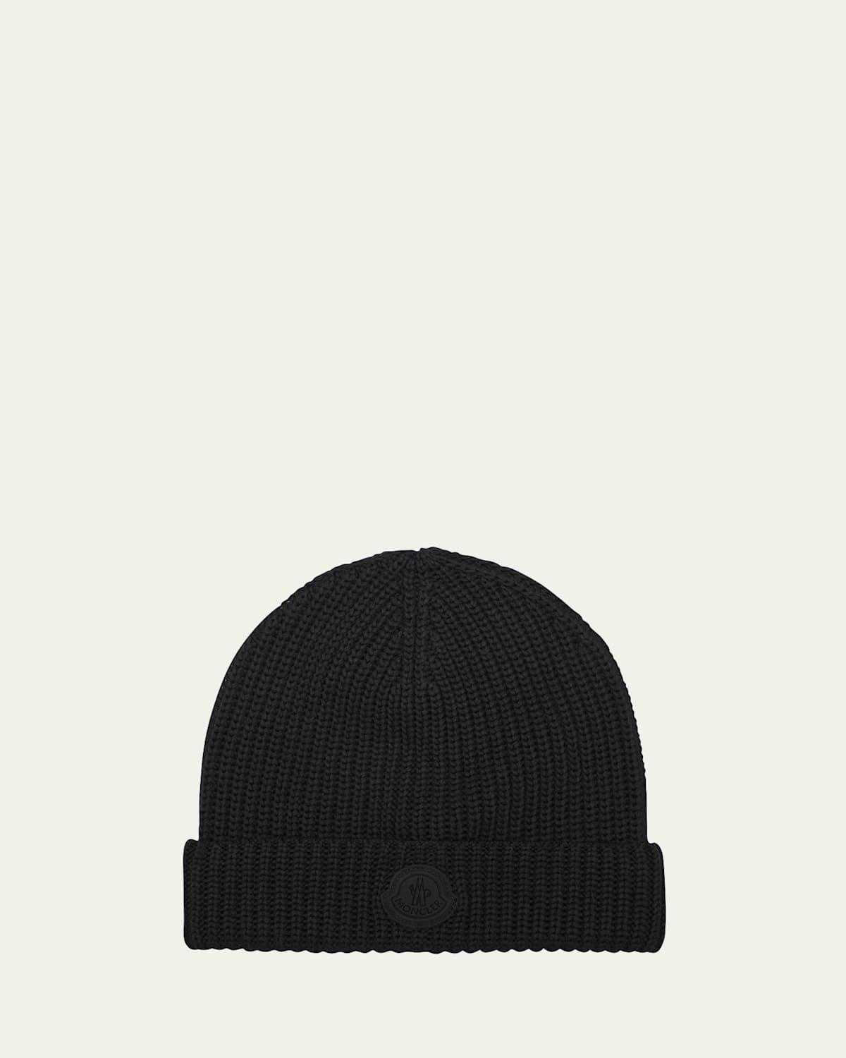 Logo-patch Wool Beanie In Black Product Image