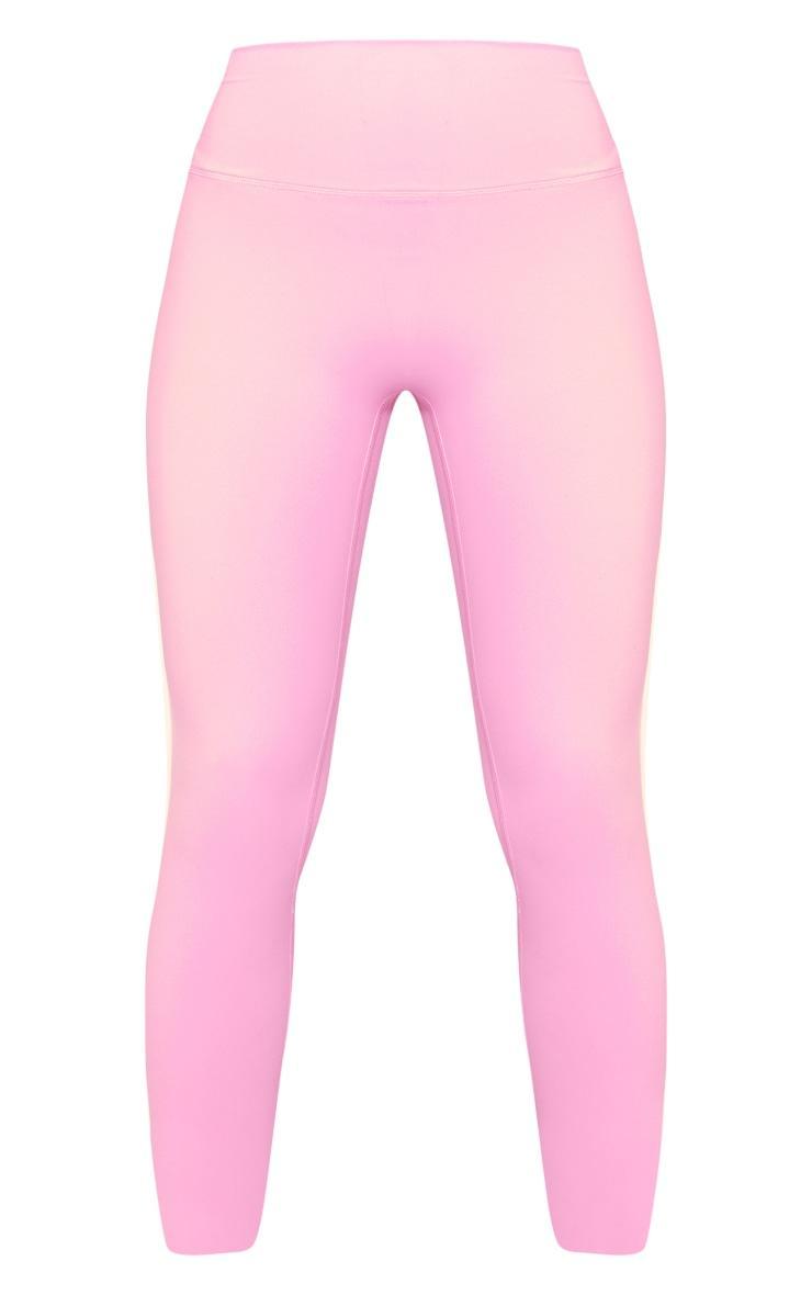 Candy Pink Sculpt Contrast Detail High Waist Gym Leggings Product Image