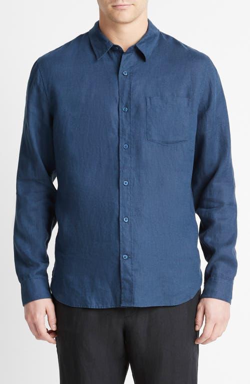 Mens Linen Long-Sleeve Button-Up Shirt Product Image