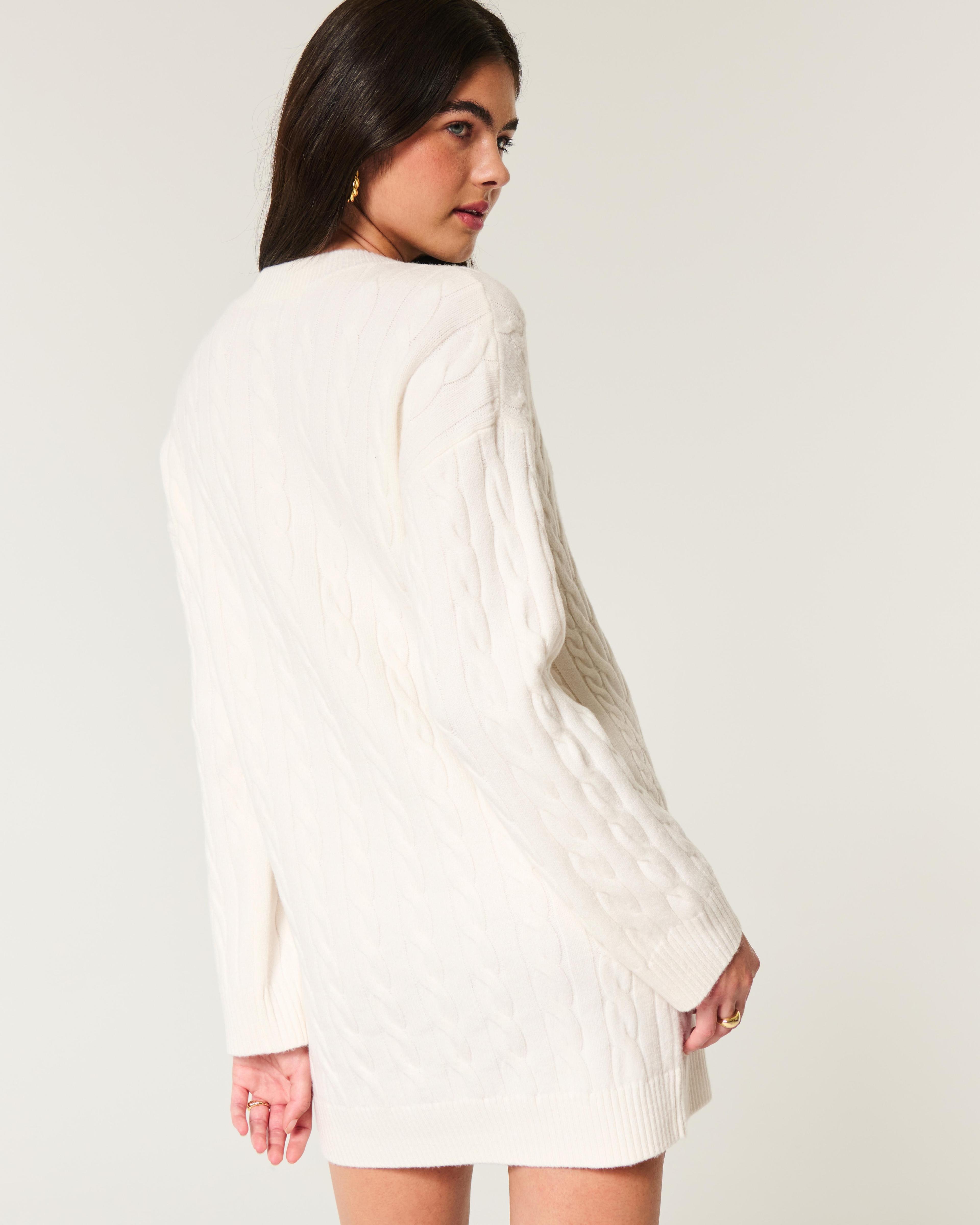 Cozy Cable-Knit Sweater Dress Product Image