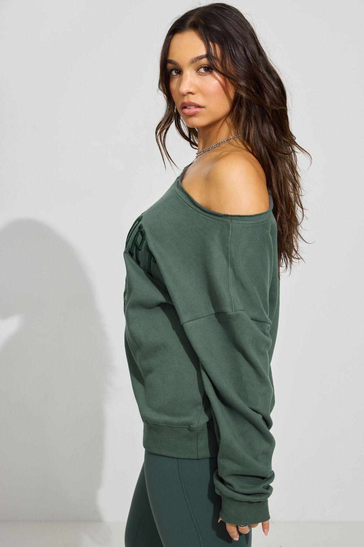 SoftTerry Off Shoulder Sweatshirt Product Image