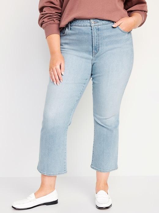 High-Waisted Vintage Crop Flare Jeans Product Image