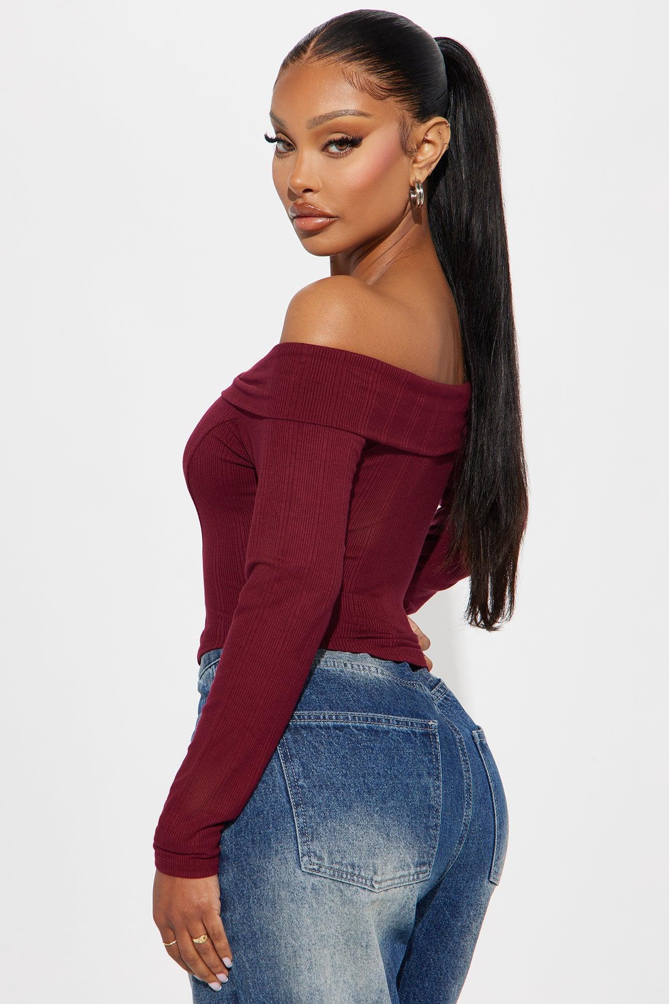 Kennedi Off Shoulder Top - Red Product Image