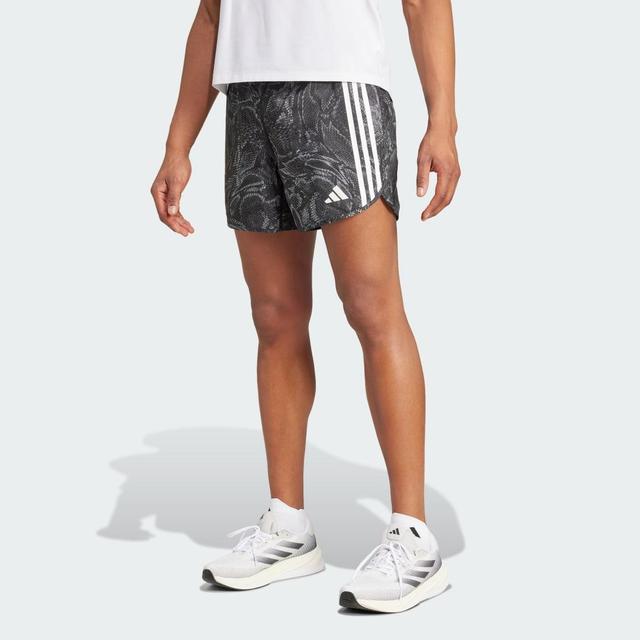 adidas Own the Run Excite Allover Print AEROREADY Shorts Black 2XL 7 Mens Product Image