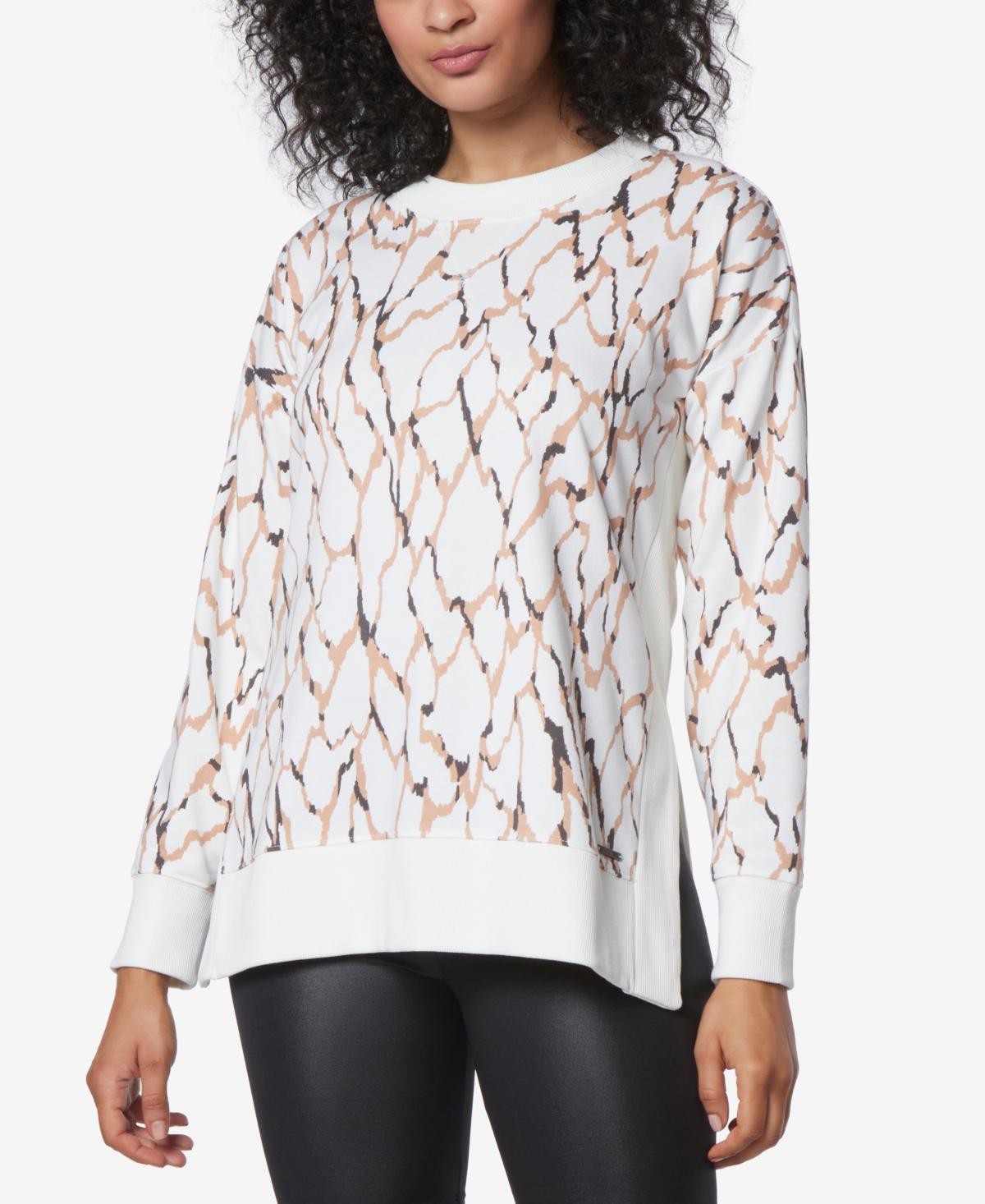 Andrew Marc Sport Womens Printed Tunic Length Pullover Top with Side Vents Product Image