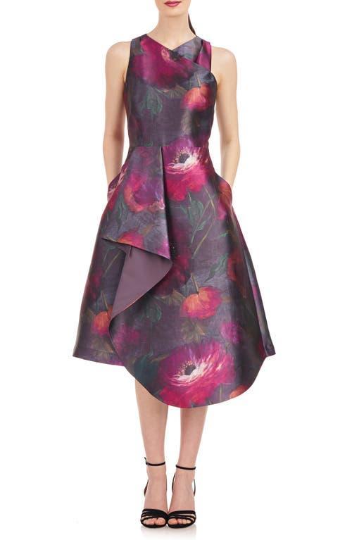 Womens Jessie Poppy Mikado Ruffled Midi-Dress Product Image