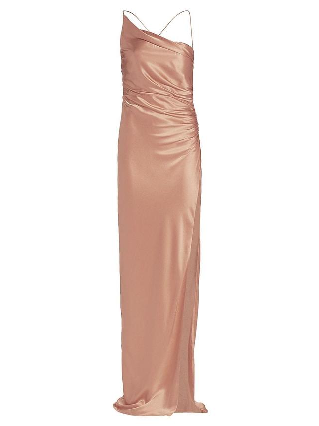 Womens Ruched Silk Gown Product Image