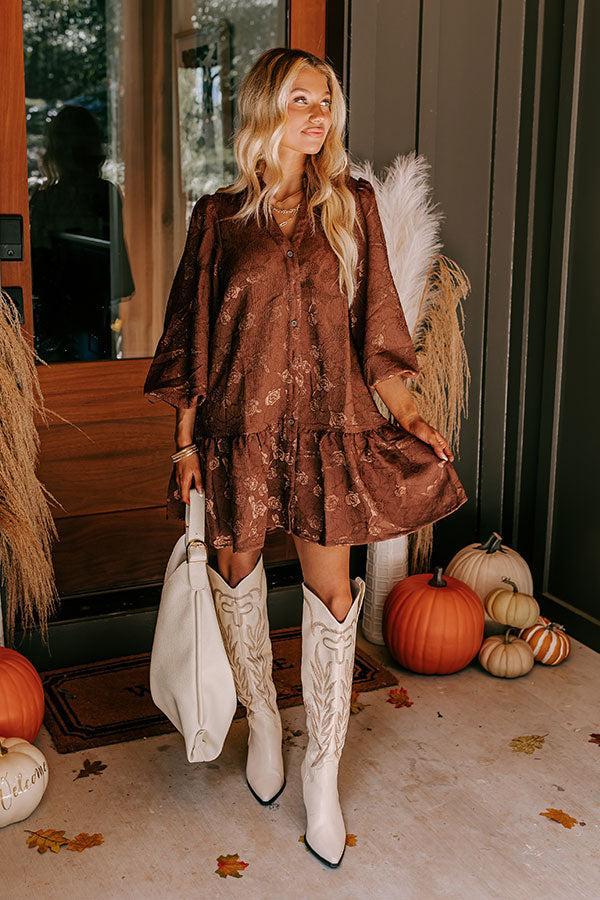 Fall Feels Jacquard Mini Dress Product Image