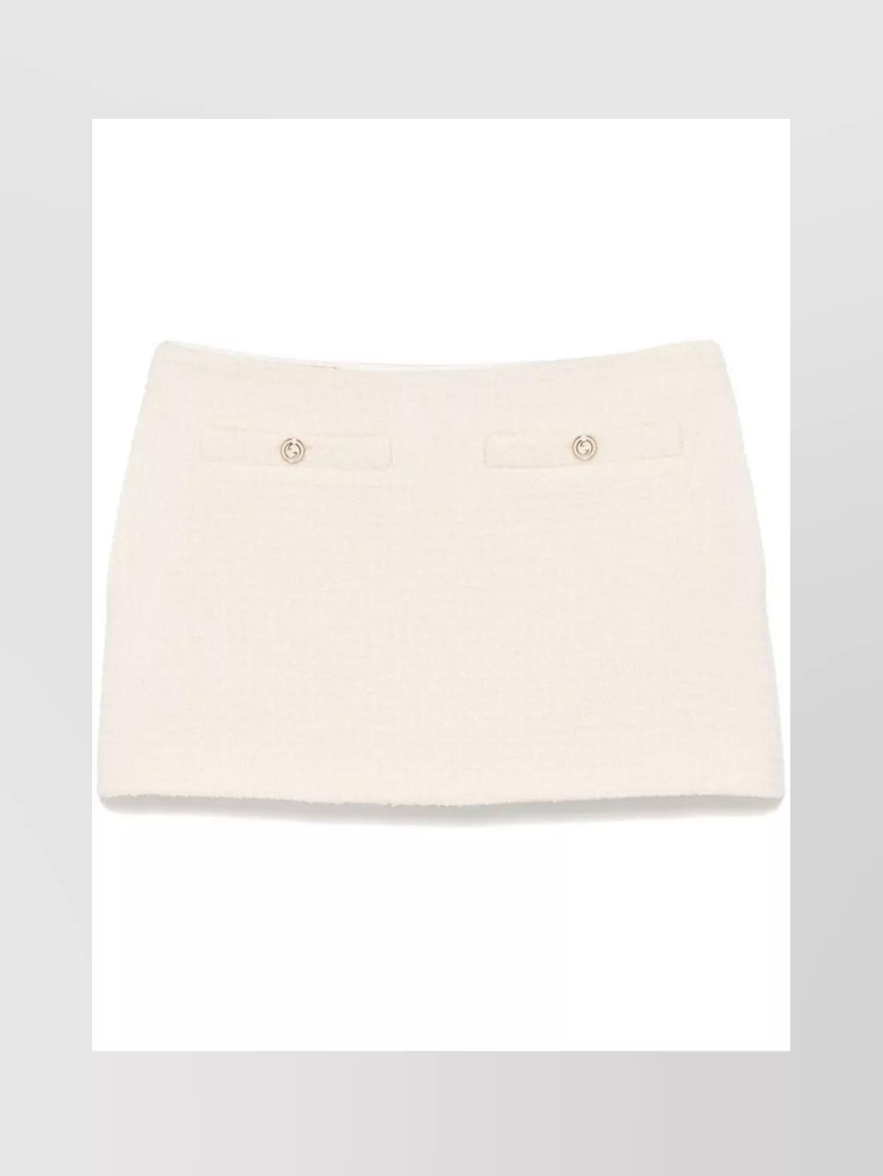 Bouclé Skirt Gold-tone Buttons In 9200 - Ivory Product Image