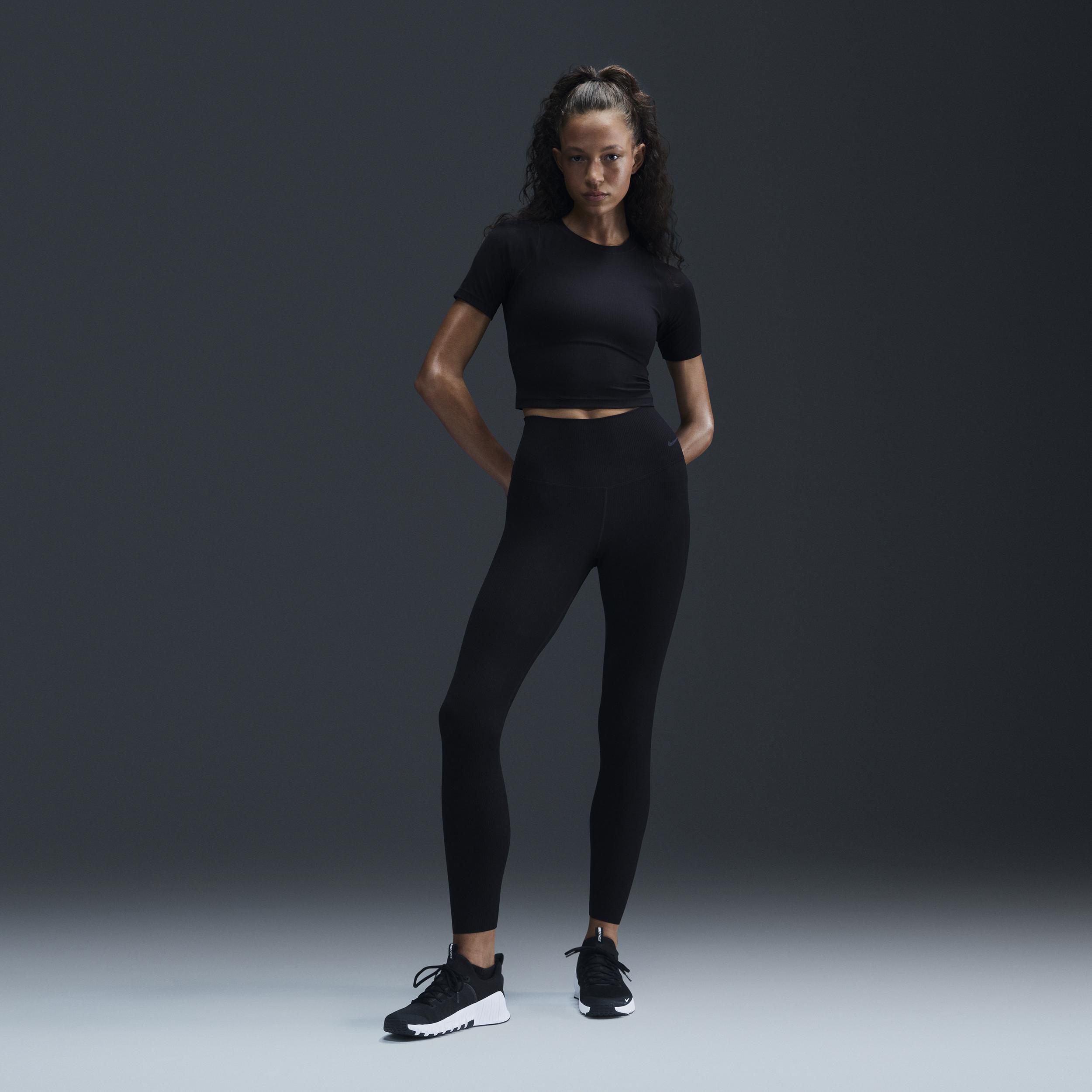 Nike Womens Zenvy Rib Gentle-Support High-Waisted 7/8 Leggings product image