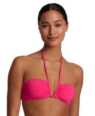 Lauren Ralph Lauren Womens Shirred V-Wire Bandeau Bikini Top Product Image