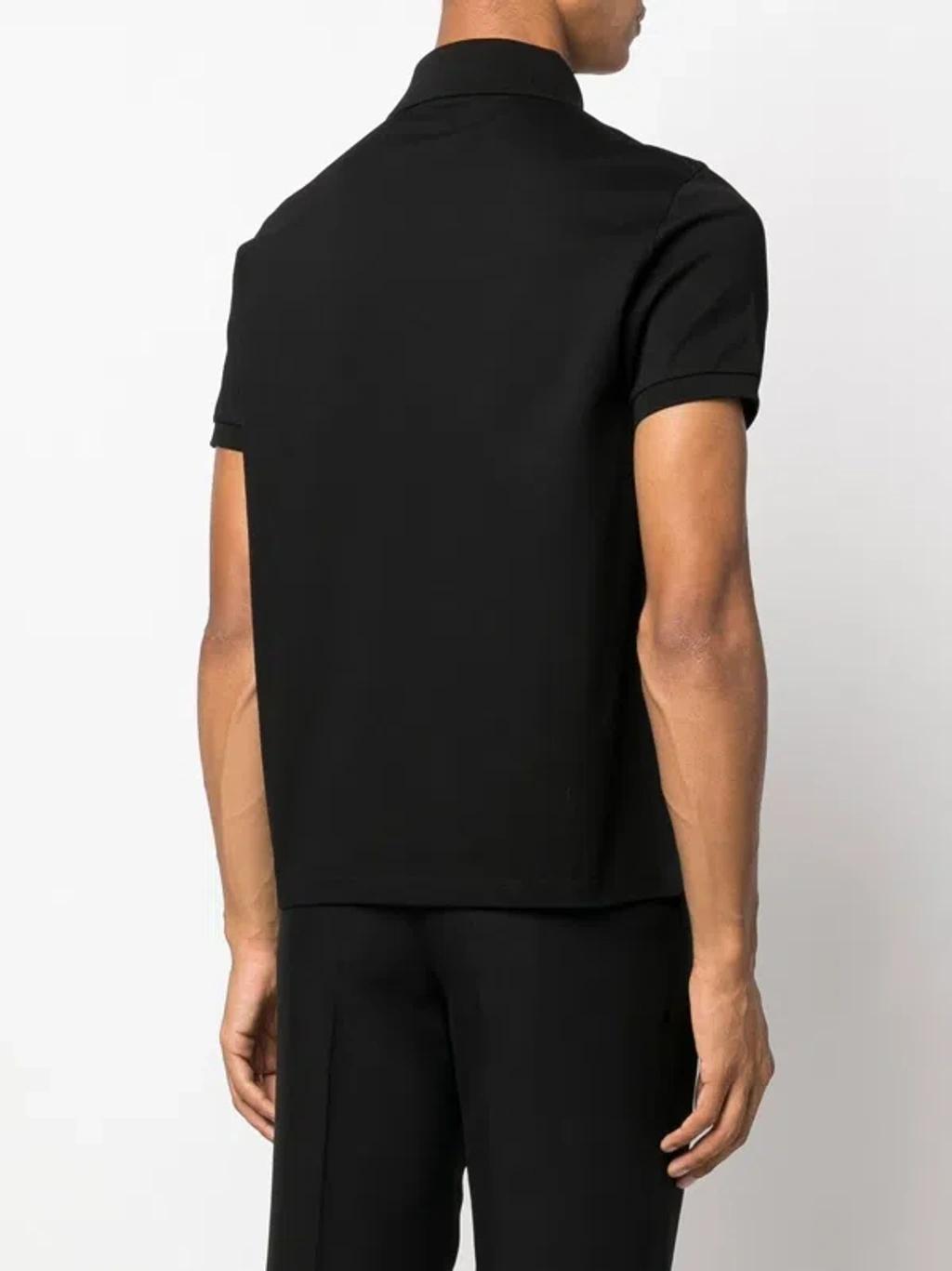 Monogram Cotton Piqué Polo Shirt In  Noir Product Image