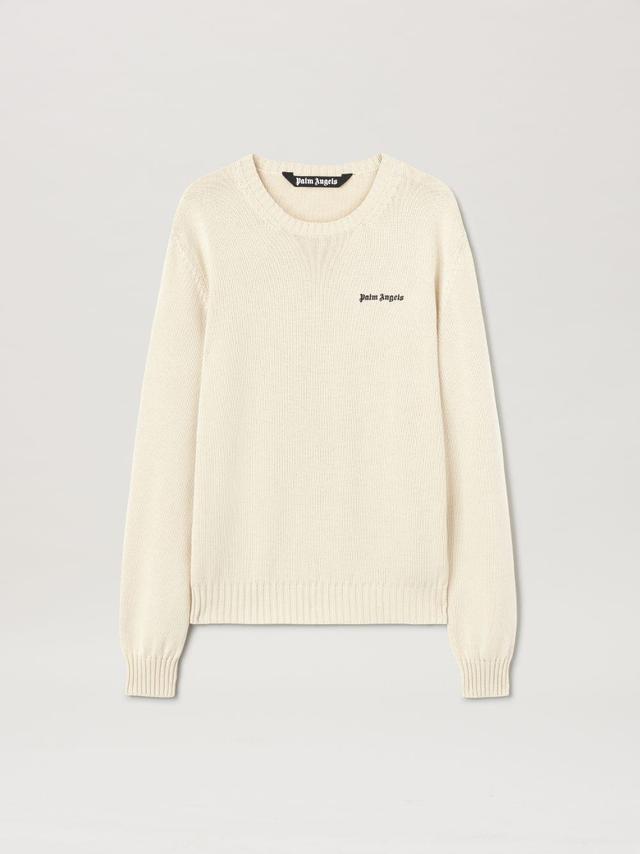 Logo Sweater in neutrals  - Palm Angels® Official  Product Image