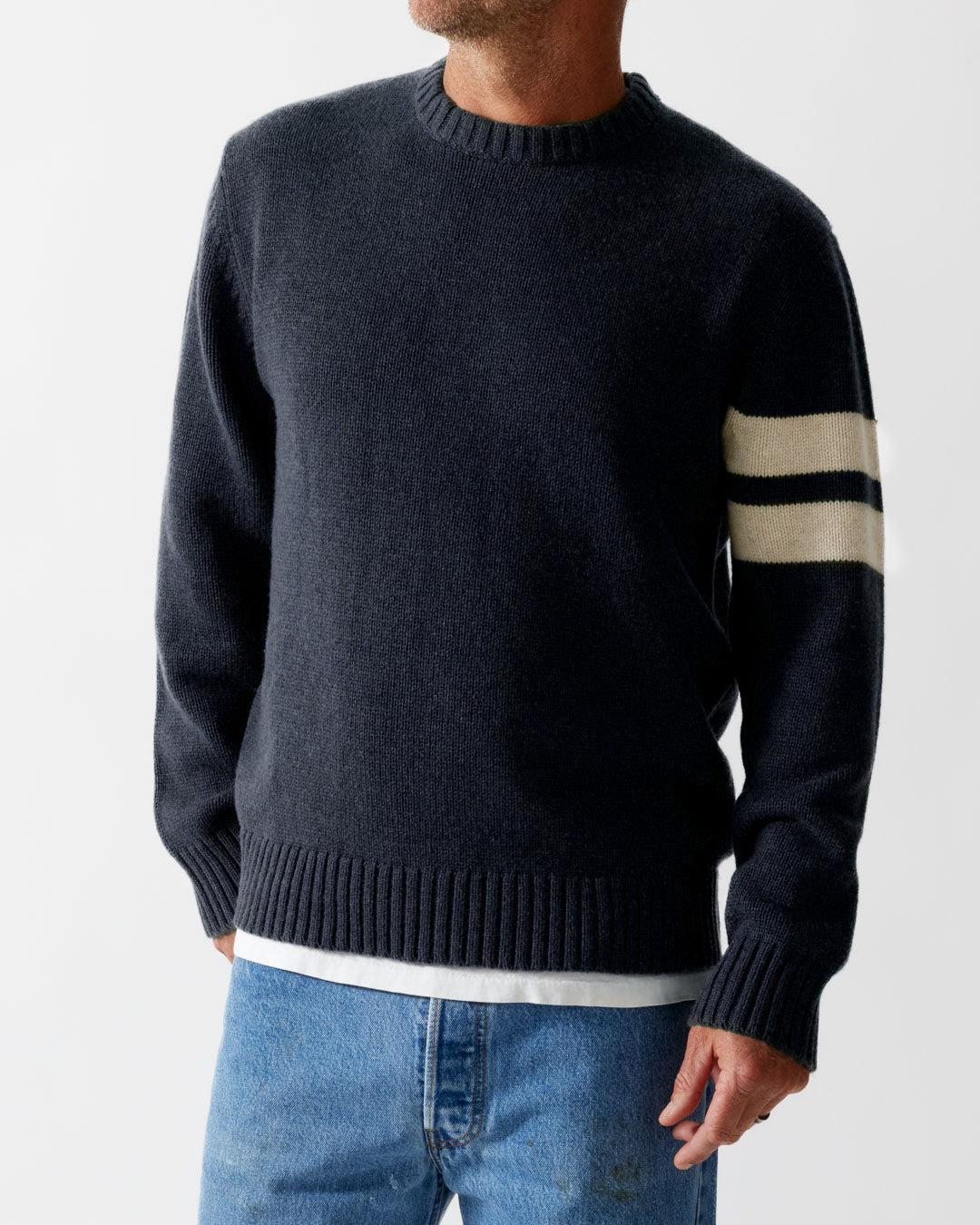 Comp Stripe Sweater - Navy Male Product Image