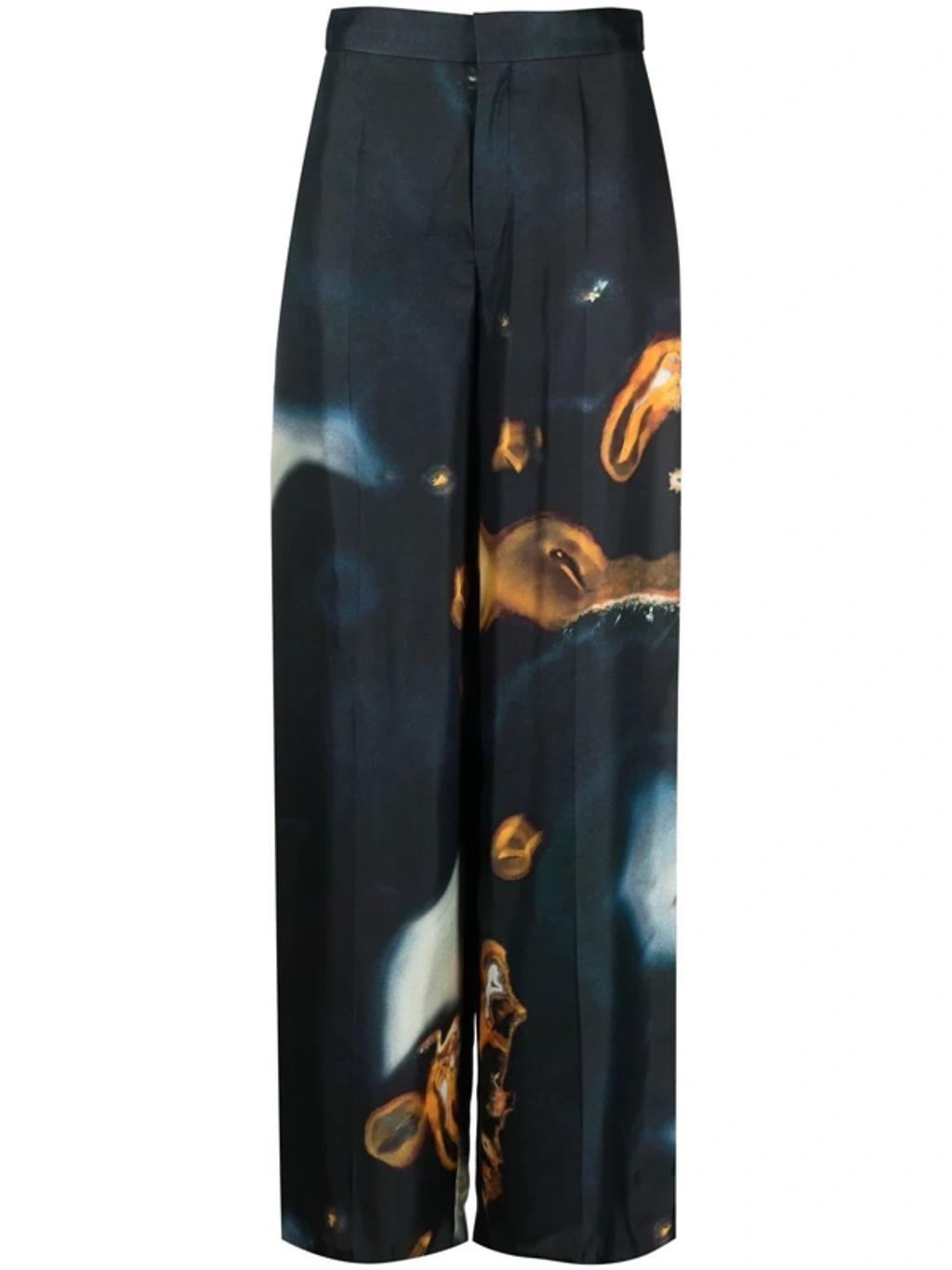 Abstract-print Wide-leg Trousers In Multicolor 2 Product Image