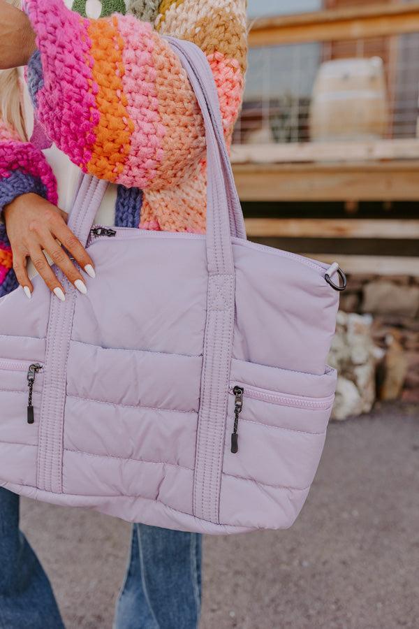 Sharp Witted Quilted Tote In Lavender Product Image