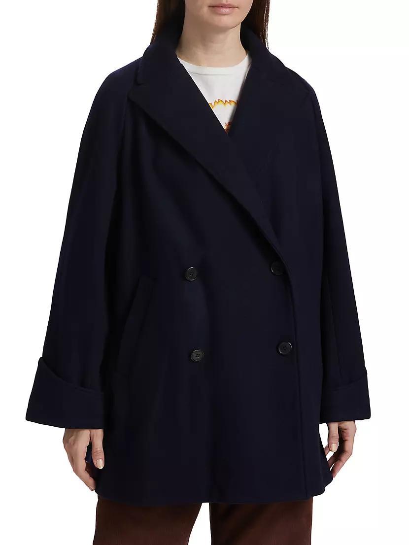 Womens Oversized Wool-Blend Peacoat Product Image