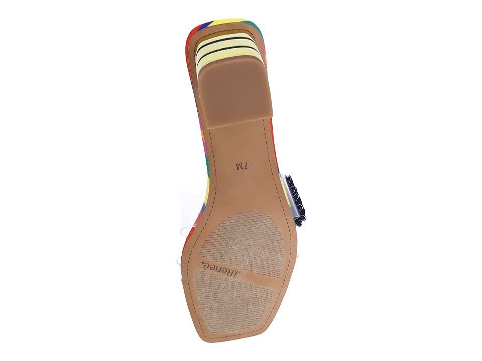 J. Renee Roline Clear Vinyl Beaded Fish Rainbow Metallic Slide Heel Sandals Product Image