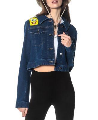 Members Only Womens Spongebob Denim Trucker Jacket Product Image