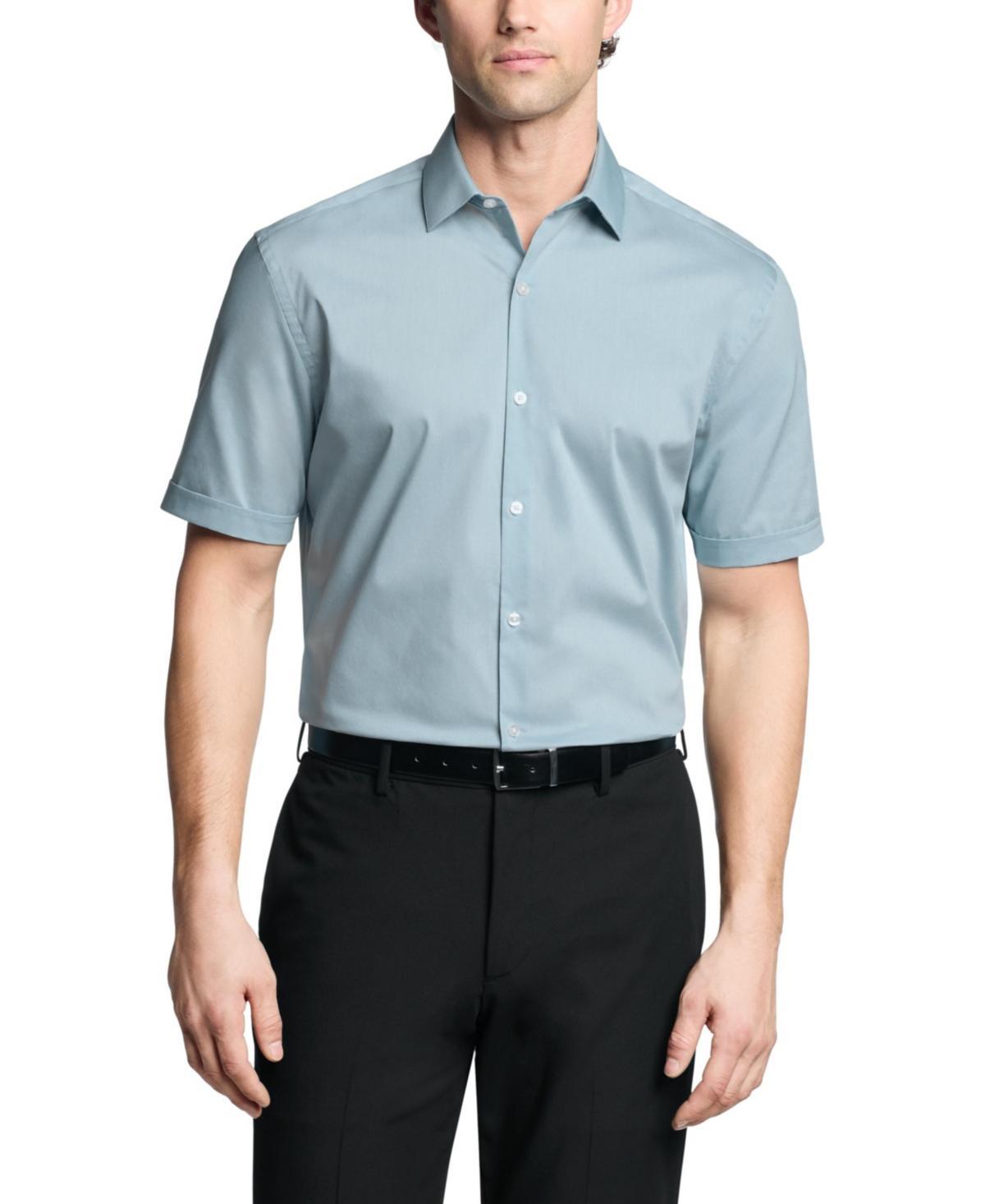 Van Heusen Mens Flex Collar Slim Fit Short Sleeve Dress Shirt Product Image