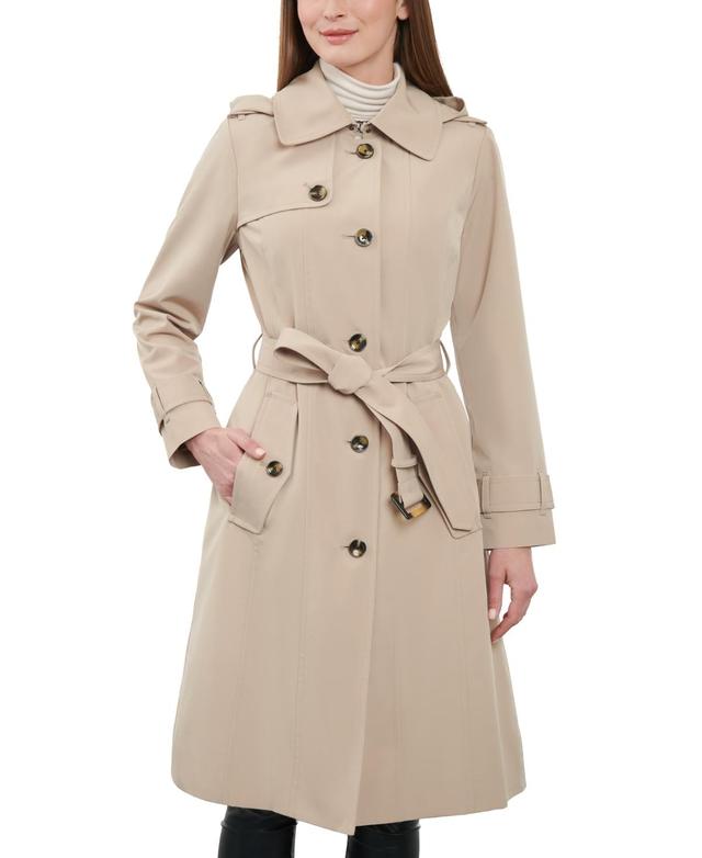 Women's Single-Breasted Hooded Trench Coat Product Image