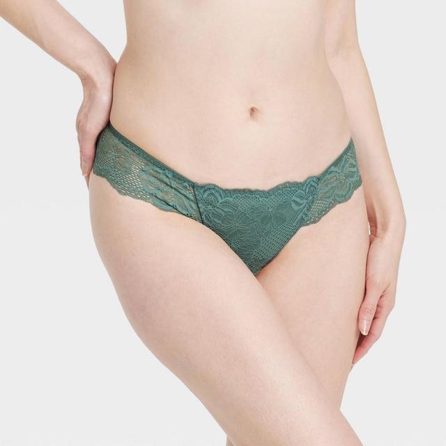 Womens Galloon Lace Thong - Auden Antique Teal Product Image