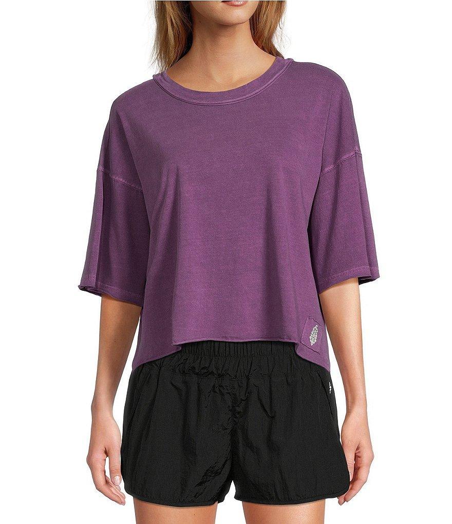 Free People FP Movement Crew Neck Short Sleeve Inspire Oversized Boxy Cropped Shirt Product Image