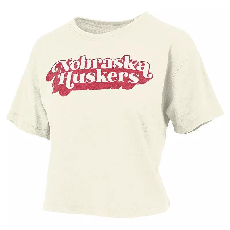 Womens Pressbox Nebraska Huskers Vintage Easy Team Name Waist-Length T-Shirt Product Image