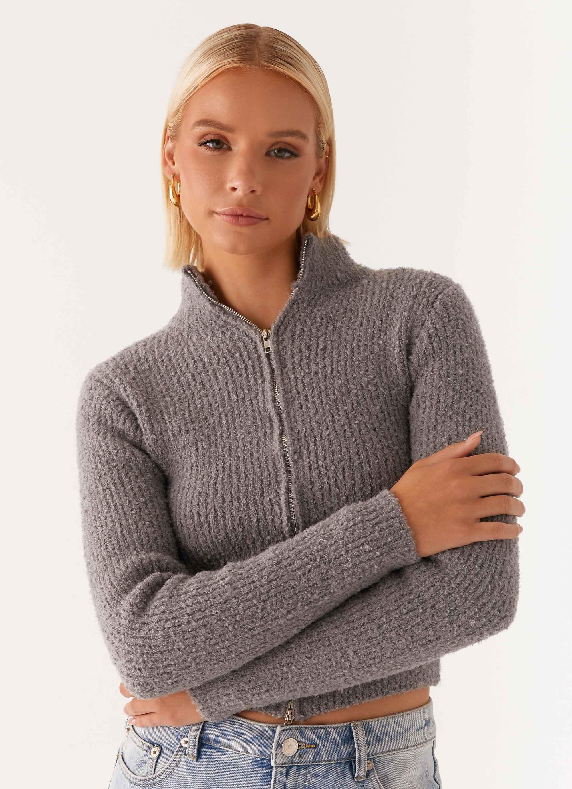 Corinne Knit Cardigan - Grey Product Image