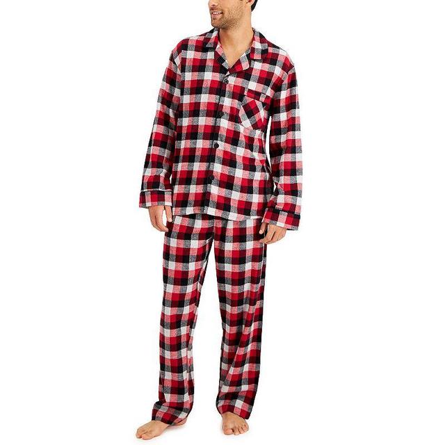 Hanes Mens Flannel Plaid Pajama Set - Red Product Image