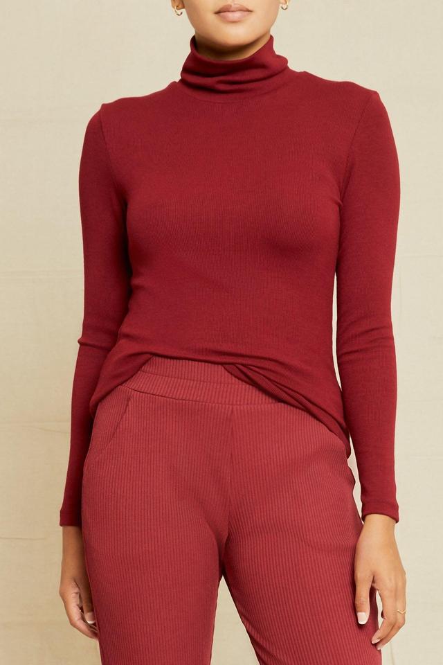 Flannery Dream Rib Turtleneck - Mulberry - ReAmour Product Image