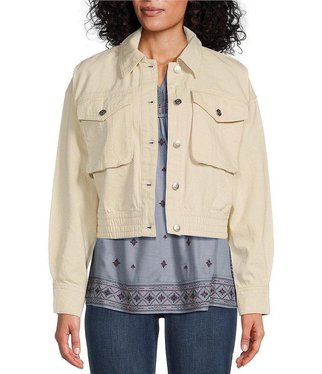 Nurture by Westbound Long Sleeve Button Front Cargo Jacket Product Image