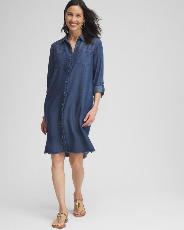 Tencel Fray Shirt Dress Product Image