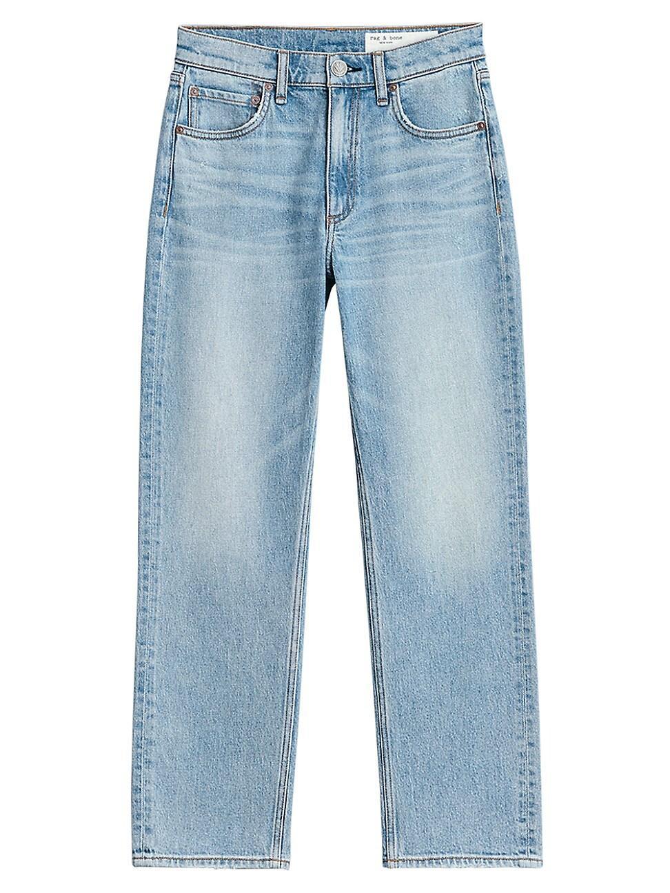 Womens Harlow Straight Mid-Rise Cropped Jeans product image