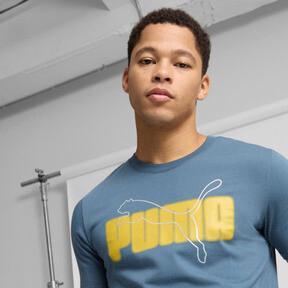 PUMA ESS+ Logo Lab Holiday Men's T-Shirt in Grey Skies Product Image