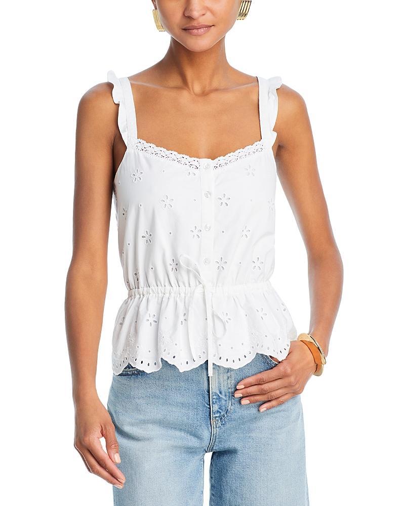 Paige Marsa Eyelet Embroidered Drawstring Waist Sleeveless Top Product Image