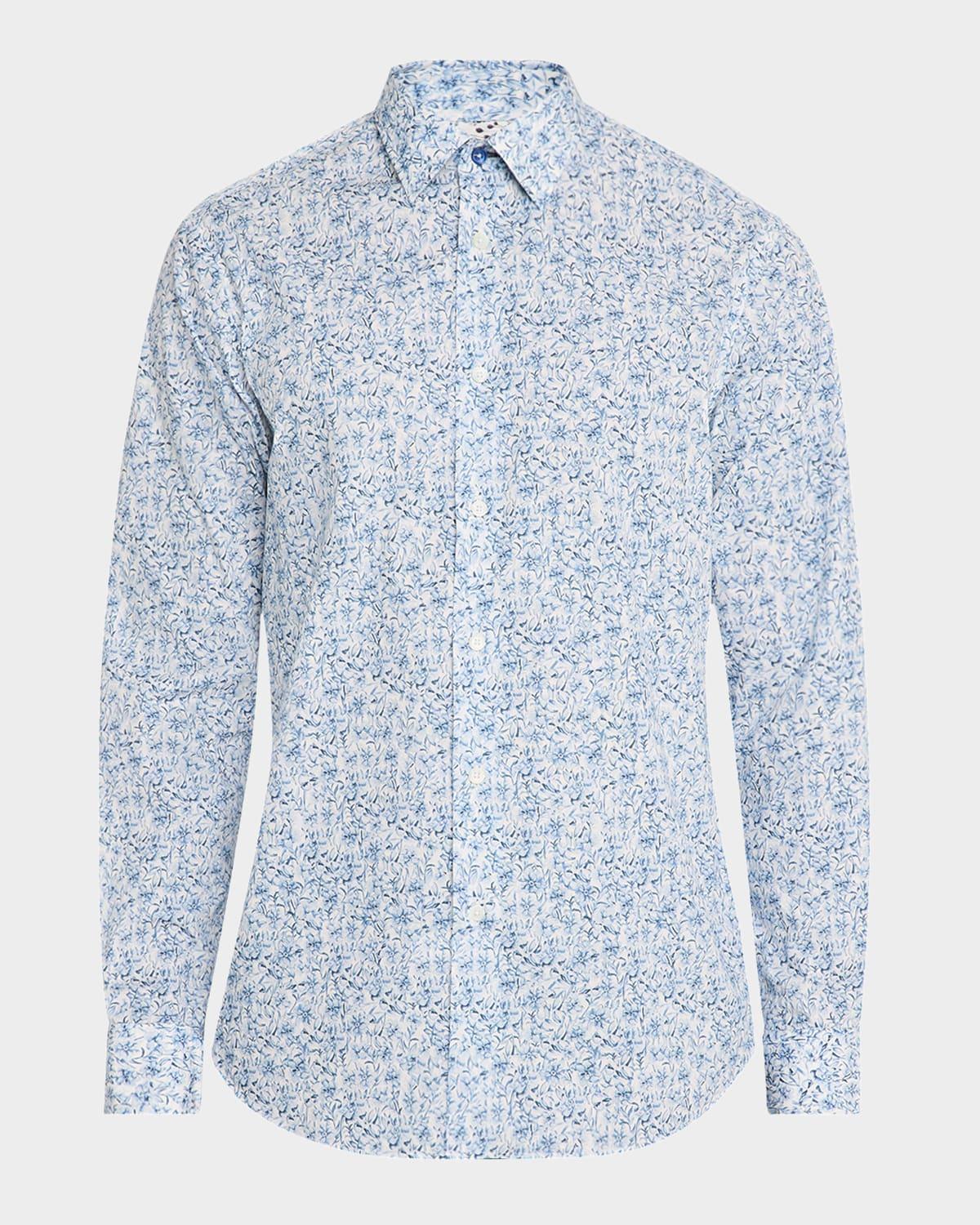 Mens Cotton Floral Soho-Fit Sport Shirt Product Image