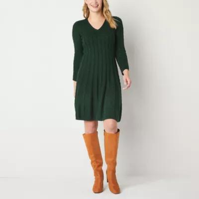 Jessica Howard Womens 3/4 Sleeve Sweater Dress Petite Product Image