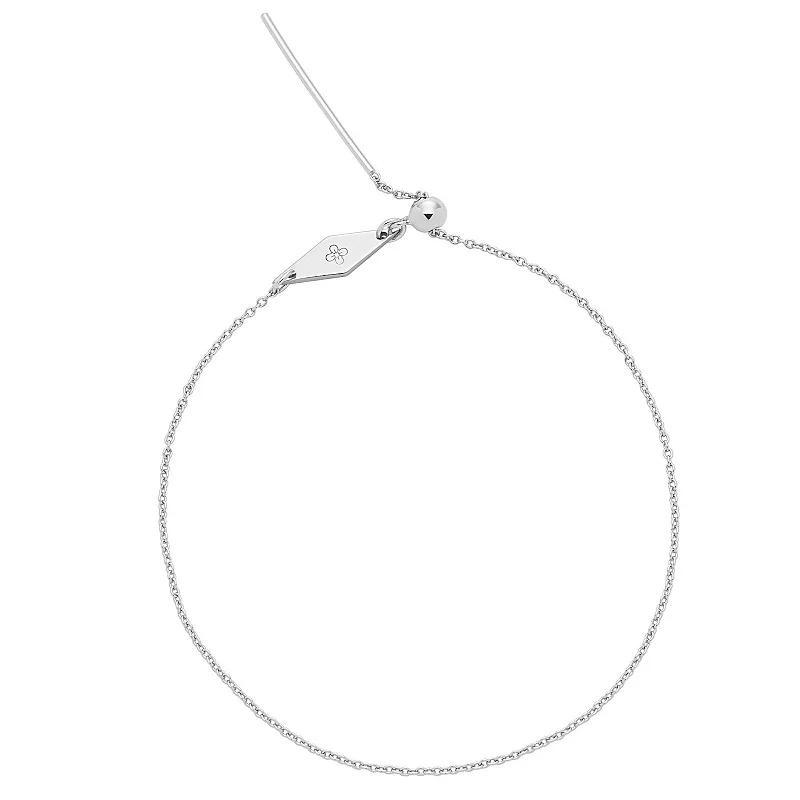 PRIMROSE Sterling Silver Adjustable Cable Sliding Bracelet, Womens Product Image