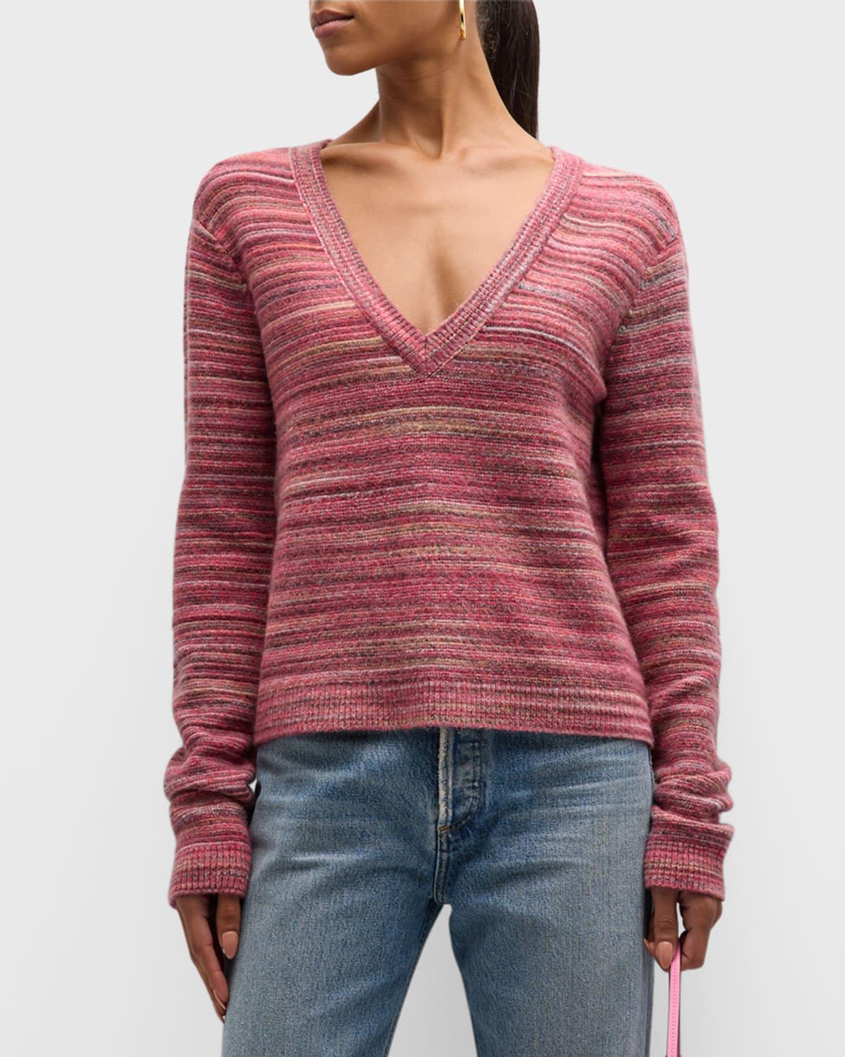 Womens Space-Dyed Cotton-Blend Sweater Product Image