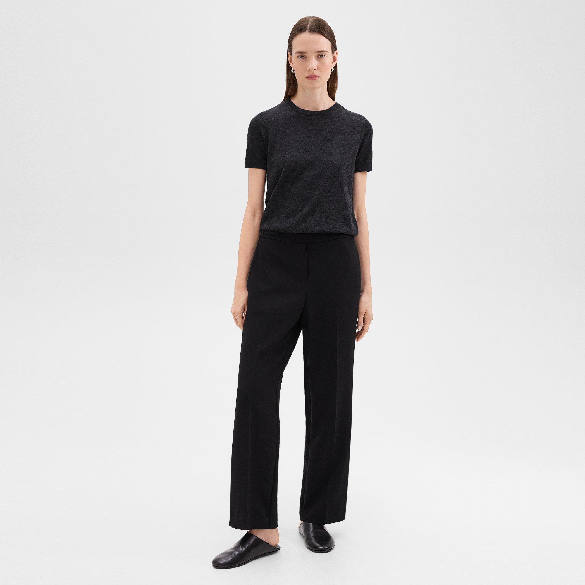 Admiral Crepe Wide Leg Pull-On Pant | Theory Product Image